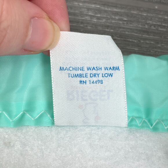 Vintage Riegel Teddy Beddy Bear Crib Blanket Green Trim 100% Polyester 36x45" - Picture 9 of 12